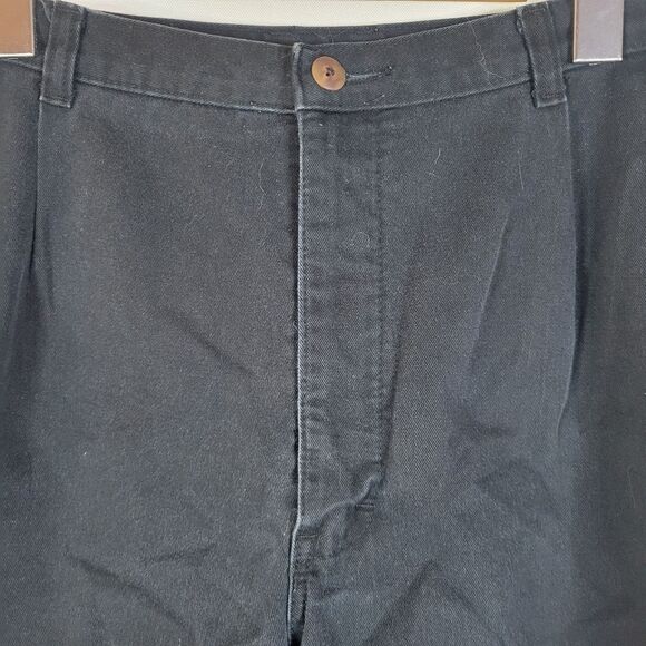 R.G. Browns 100% Cotton Classic Wide Leg Black Cotton High-Waisted Shorts - Picture 5 of 11